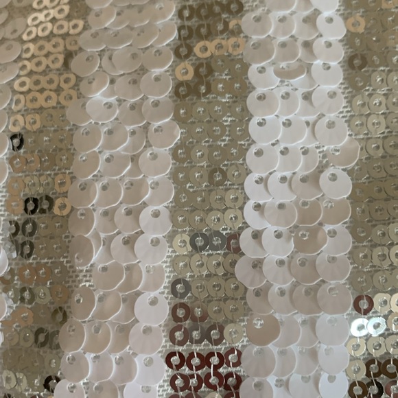 Vici Sequin pants white & silver striped holiday festive small - Picture 3 of 4